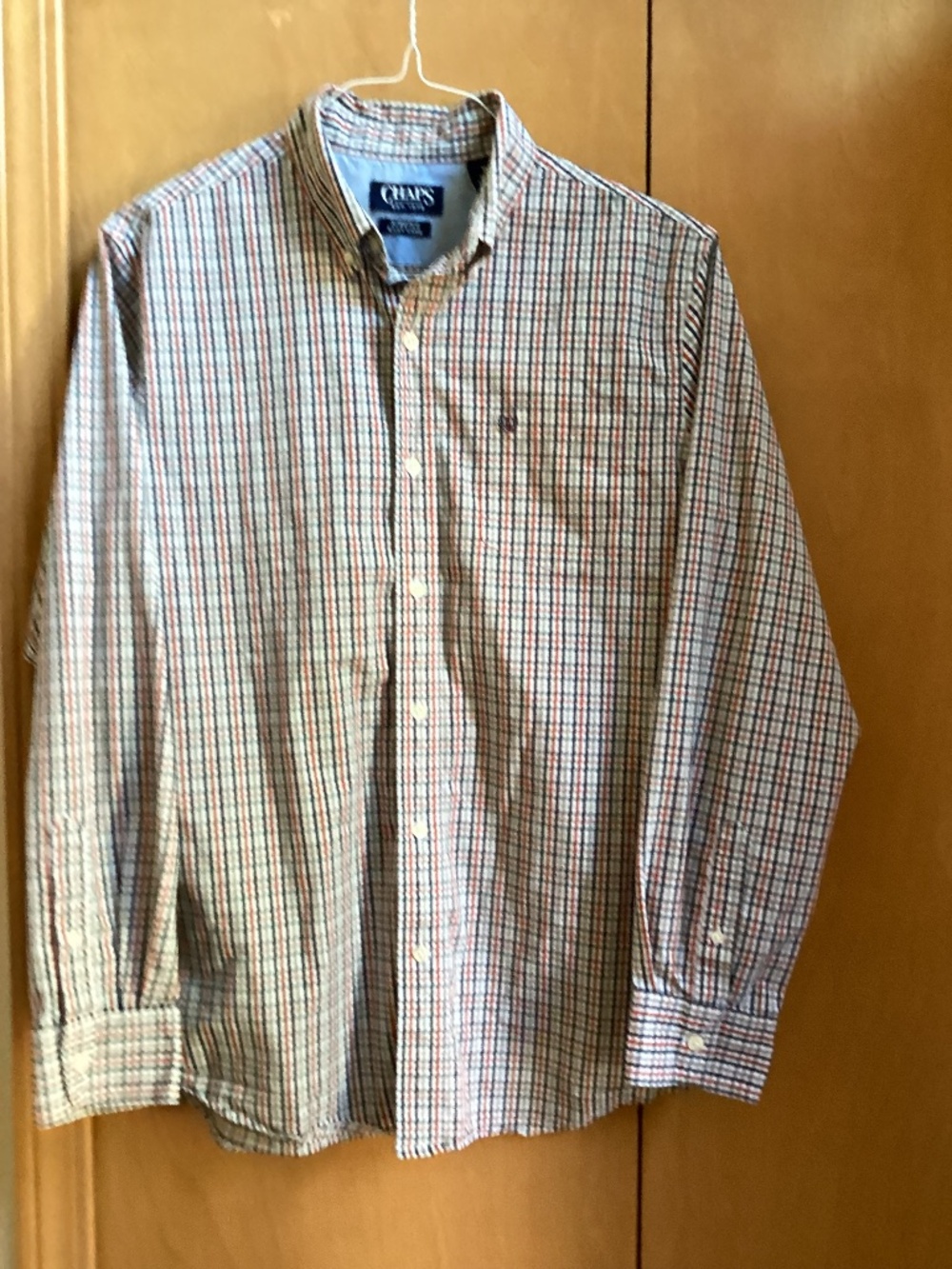 Chaps Long Sleeve Buttondown Gingham Mens Shirt size M